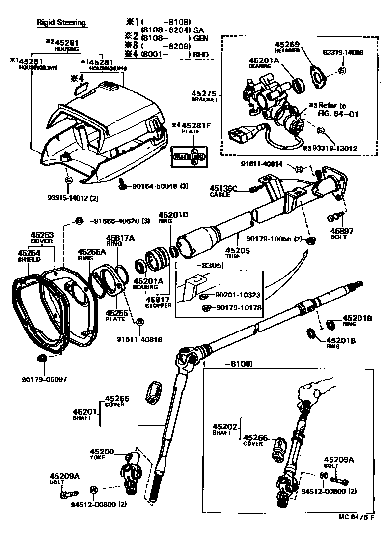 4501 — STEERING COLUMN & SHAFT
