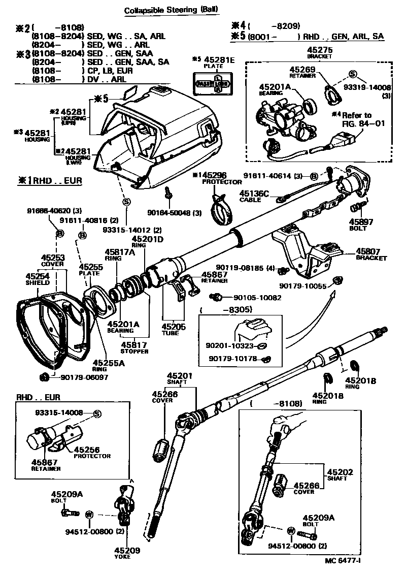 4501 — STEERING COLUMN & SHAFT