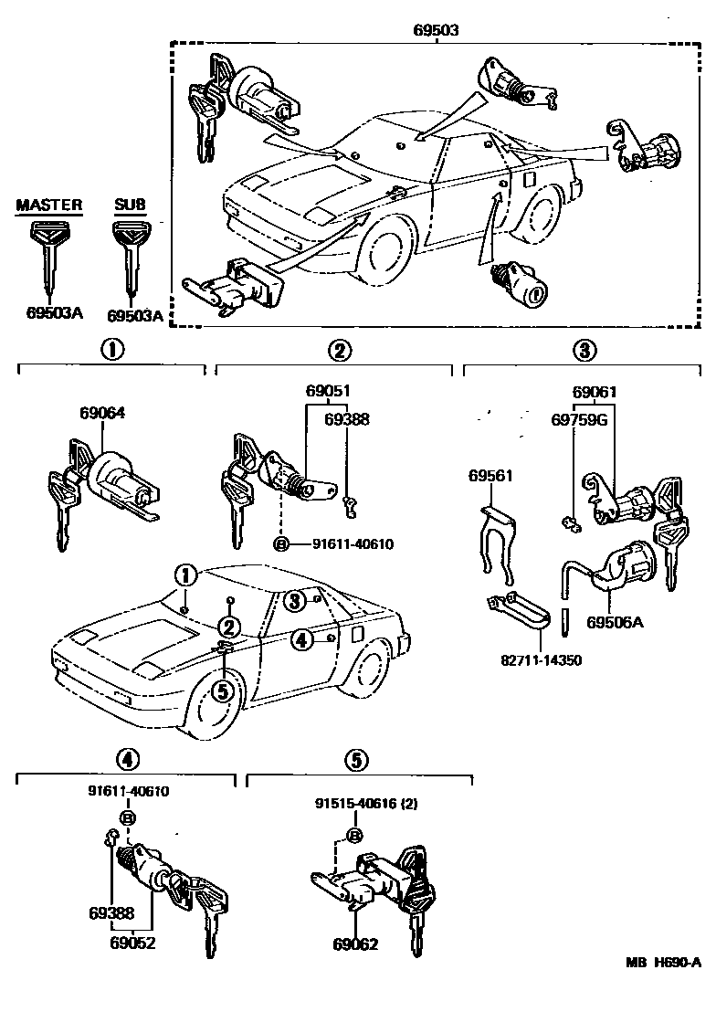 6712 — LOCK CYLINDER SET