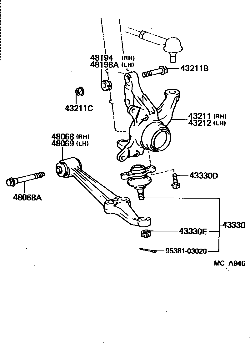 4802 — FRONT AXLE ARM & STEERING KNUCKLE