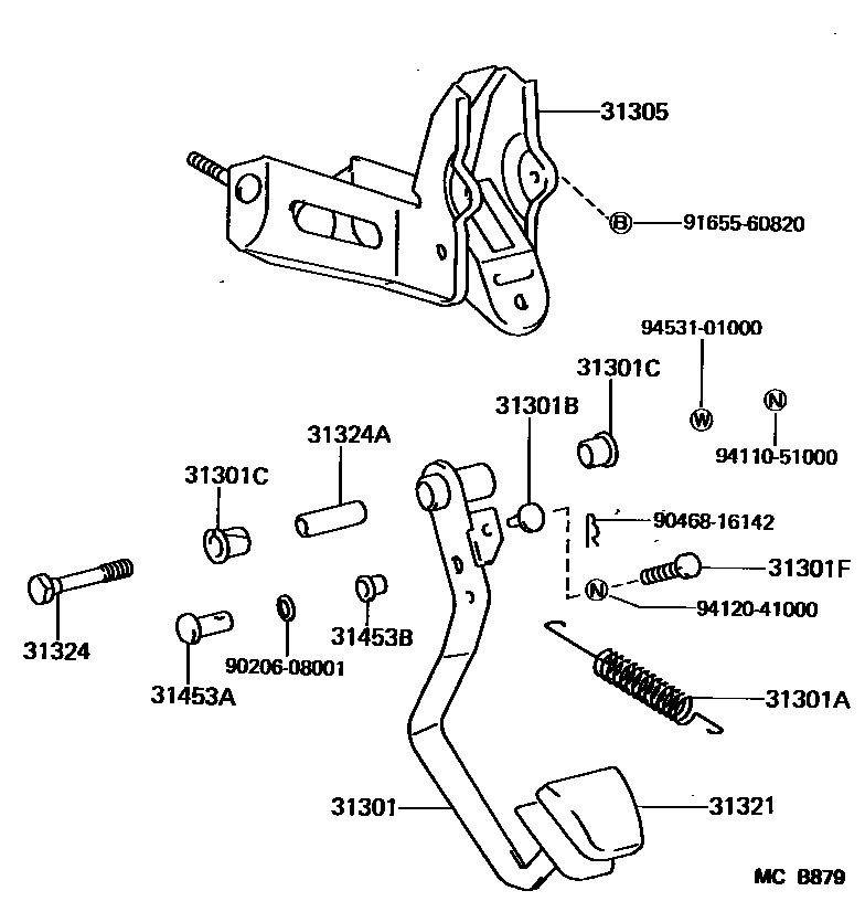 3102 — CLUTCH PEDAL & FLEXIBLE HOSE