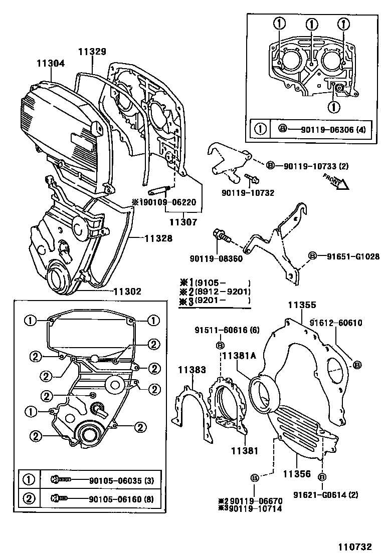 1106 — TIMING GEAR COVER & REAR END PLATE
