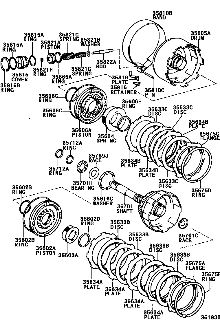 3507 — BRAKE BAND & MULTIPLE DISC CLUTCH (ATM)