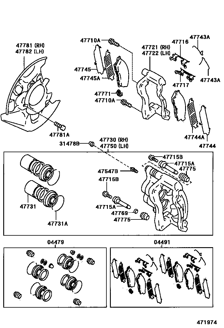 4705 — FRONT DISC BRAKE CALIPER & DUST COVER