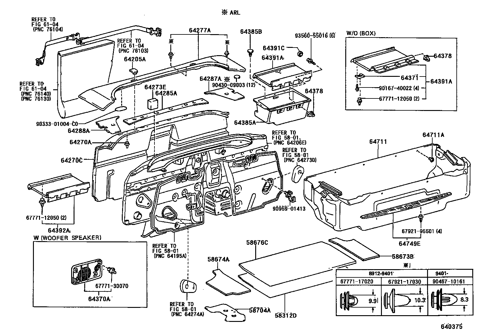 6403 — PACKAGE TRAY PANEL & LUGGAGE COMPARTMENT MAT