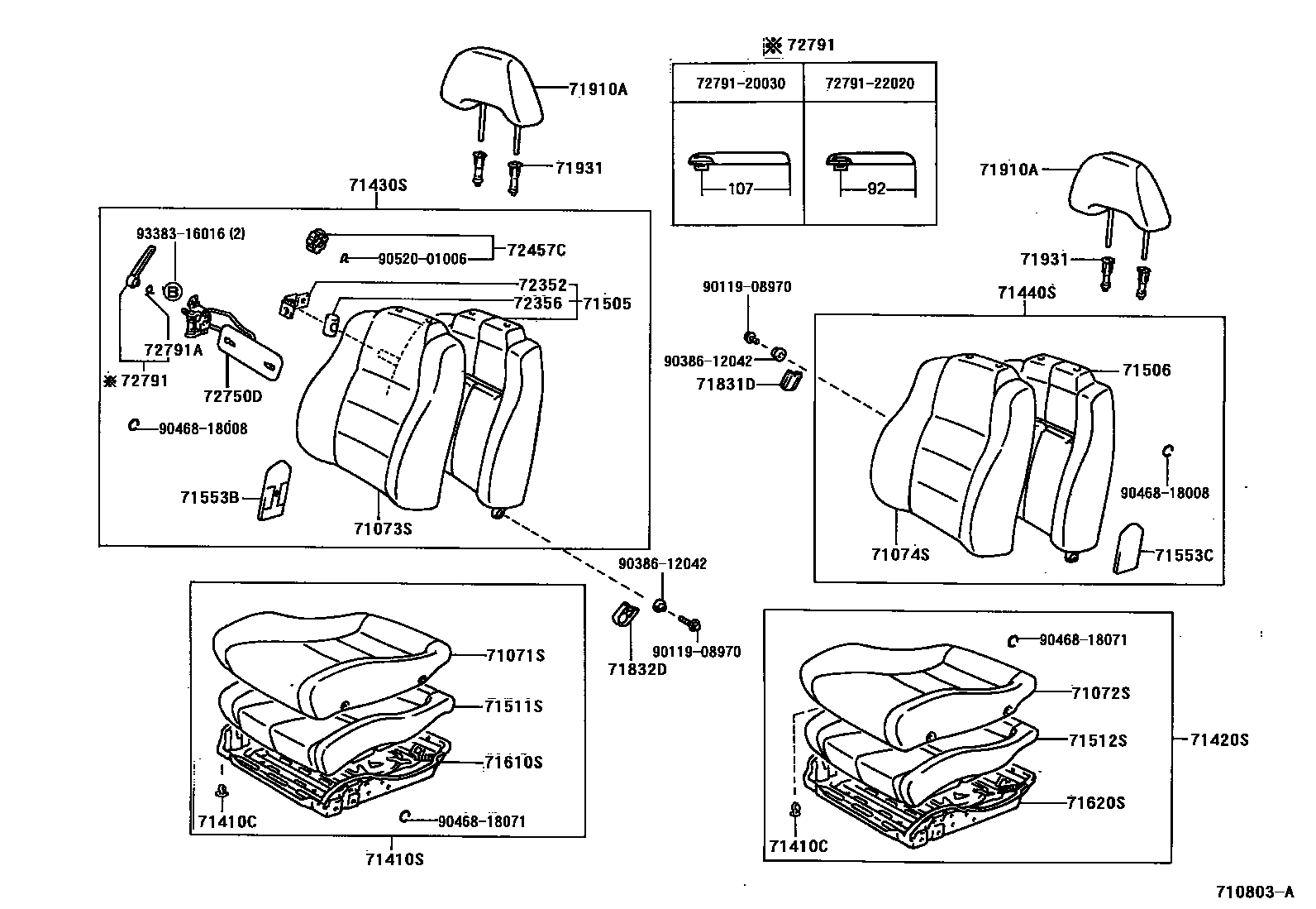 7101 — FRONT SEAT & SEAT TRACK