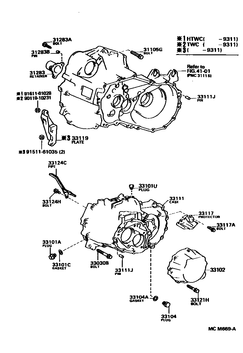 3302 — CLUTCH HOUSING & TRANSMISSION CASE (MTM)