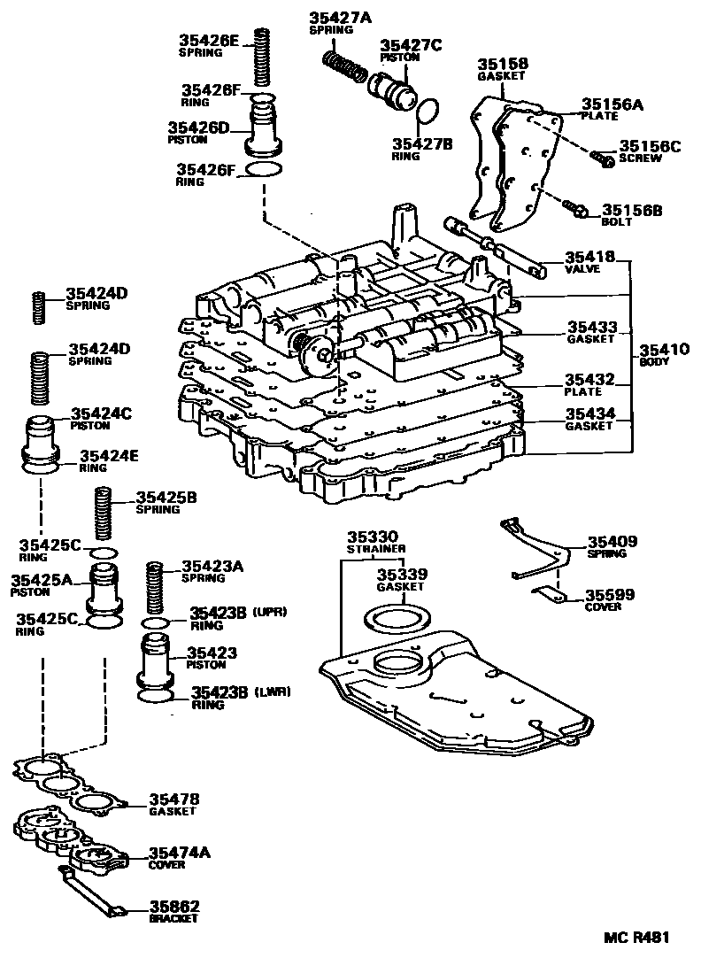 3512 — VALVE BODY & OIL STRAINER (ATM)