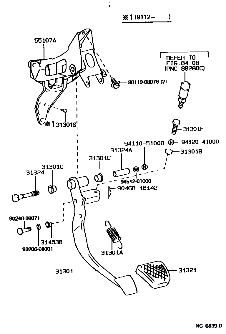 3102 — CLUTCH PEDAL & FLEXIBLE HOSE