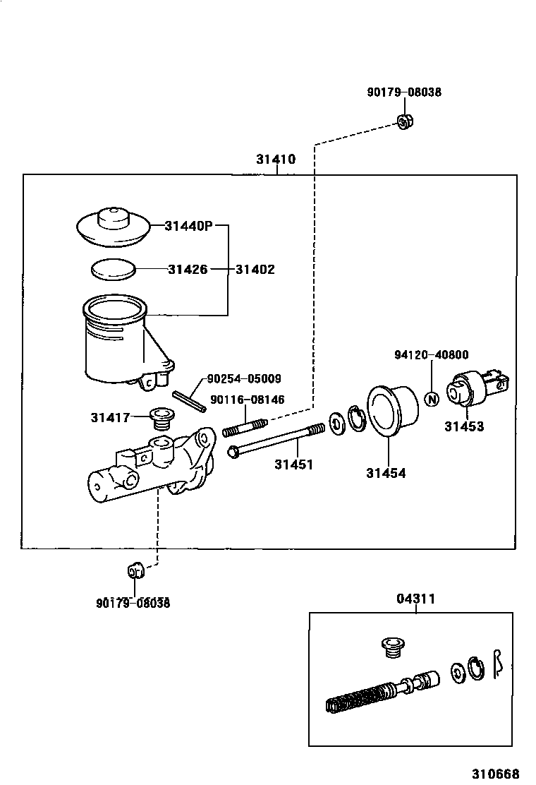 3103 — CLUTCH MASTER CYLINDER