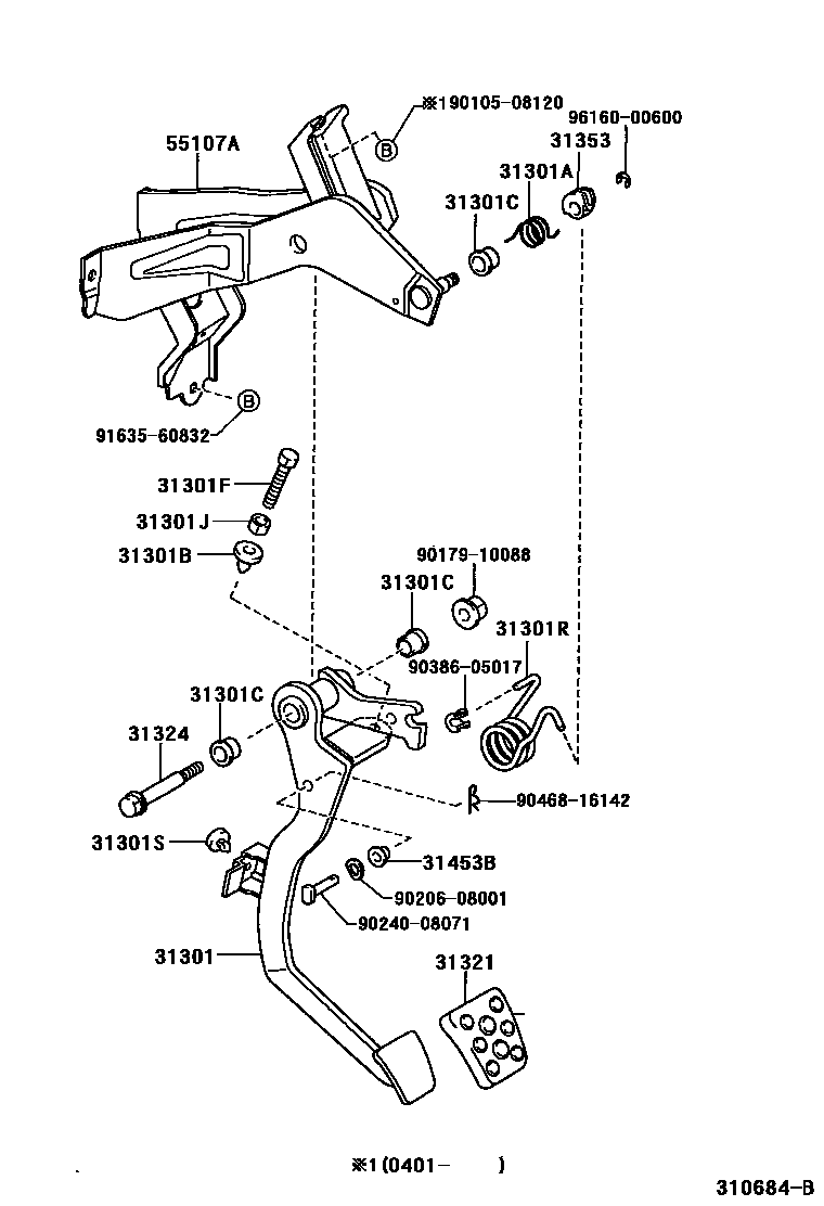 3102 — CLUTCH PEDAL & FLEXIBLE HOSE