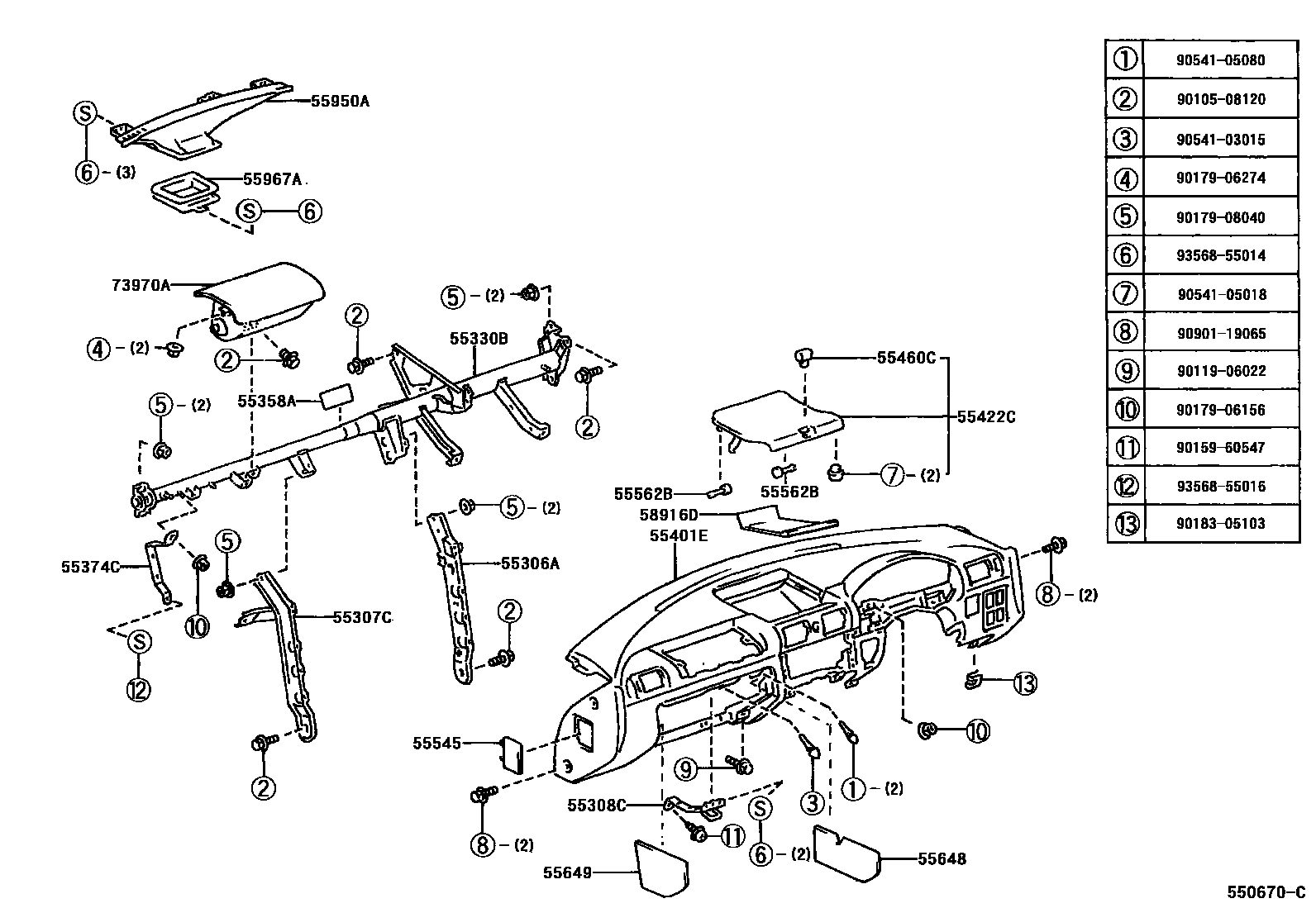 5501 — INSTRUMENT PANEL & GLOVE COMPARTMENT