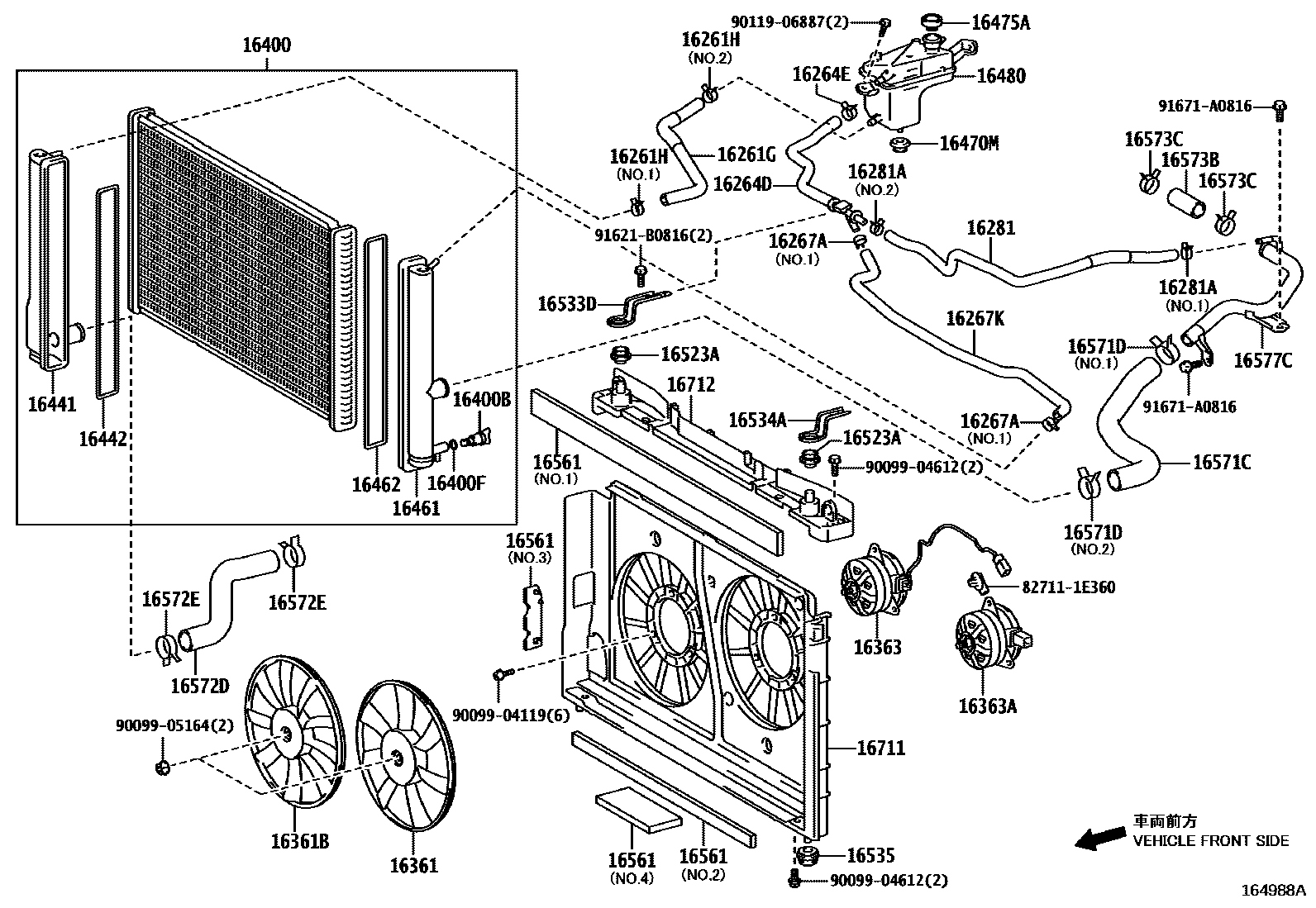 1603 — RADIATOR & WATER OUTLET
