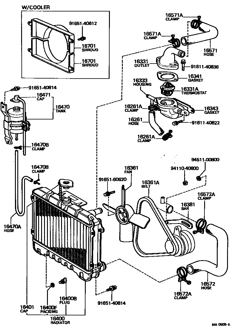 1603 — RADIATOR & WATER OUTLET