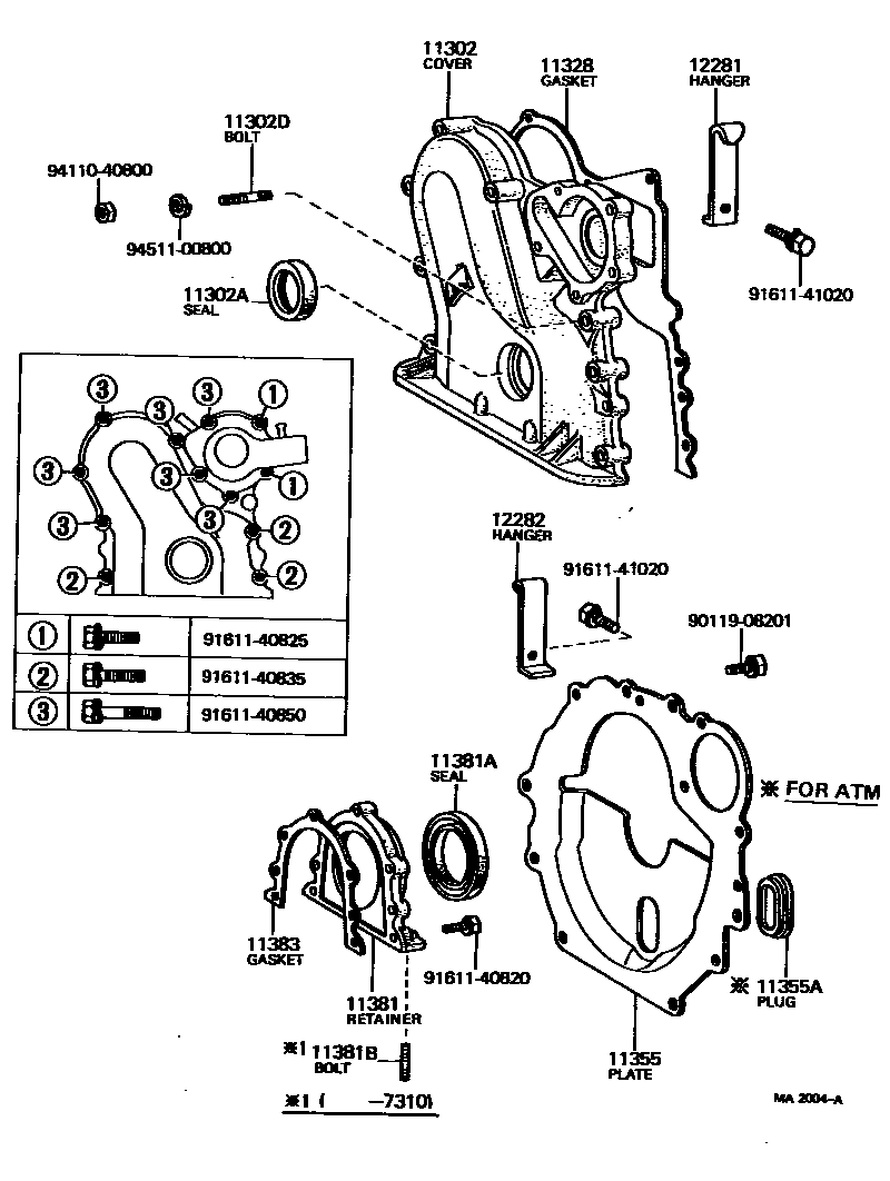 1106 — TIMING GEAR COVER & REAR END PLATE