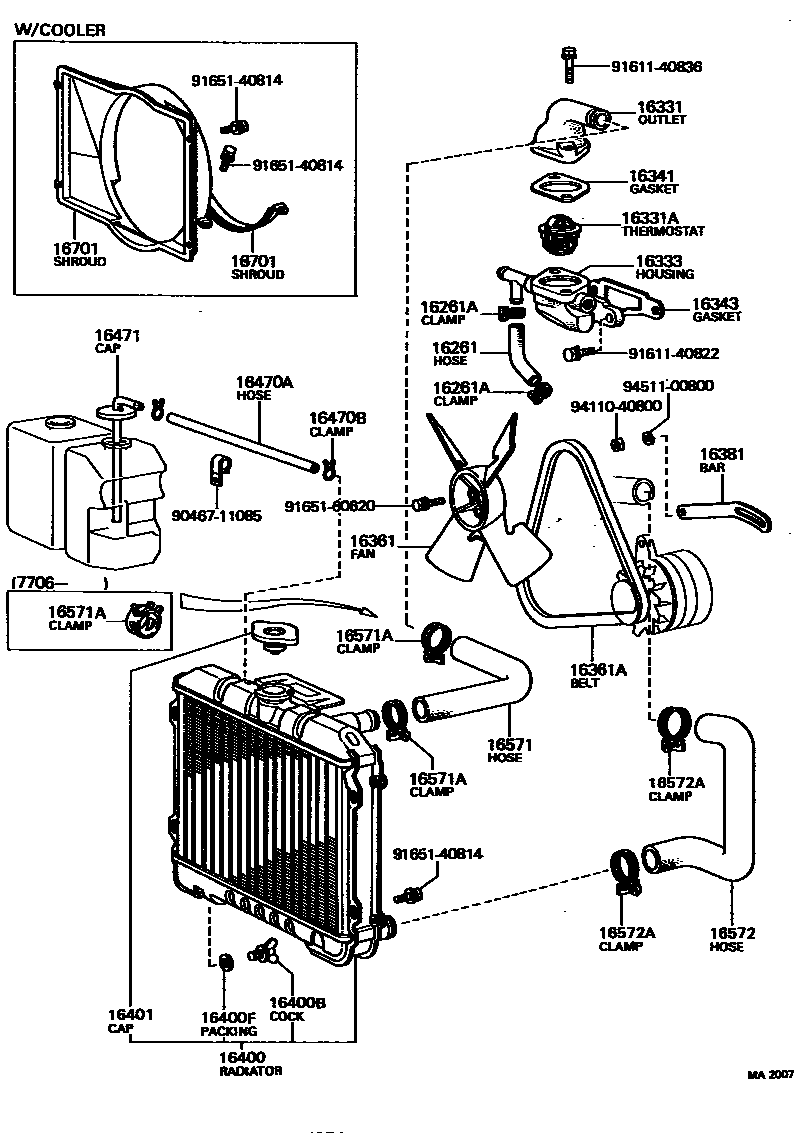 1603 — RADIATOR & WATER OUTLET