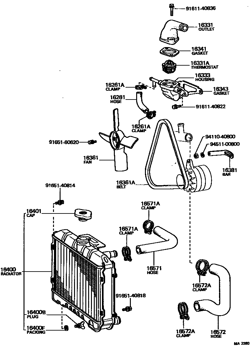 1603 — RADIATOR & WATER OUTLET