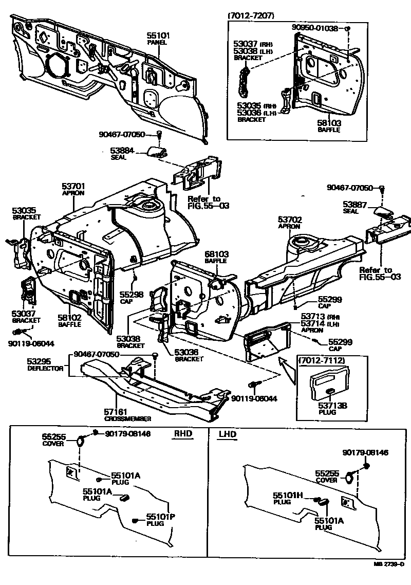 5304 — FRONT FENDER APRON & DASH PANEL