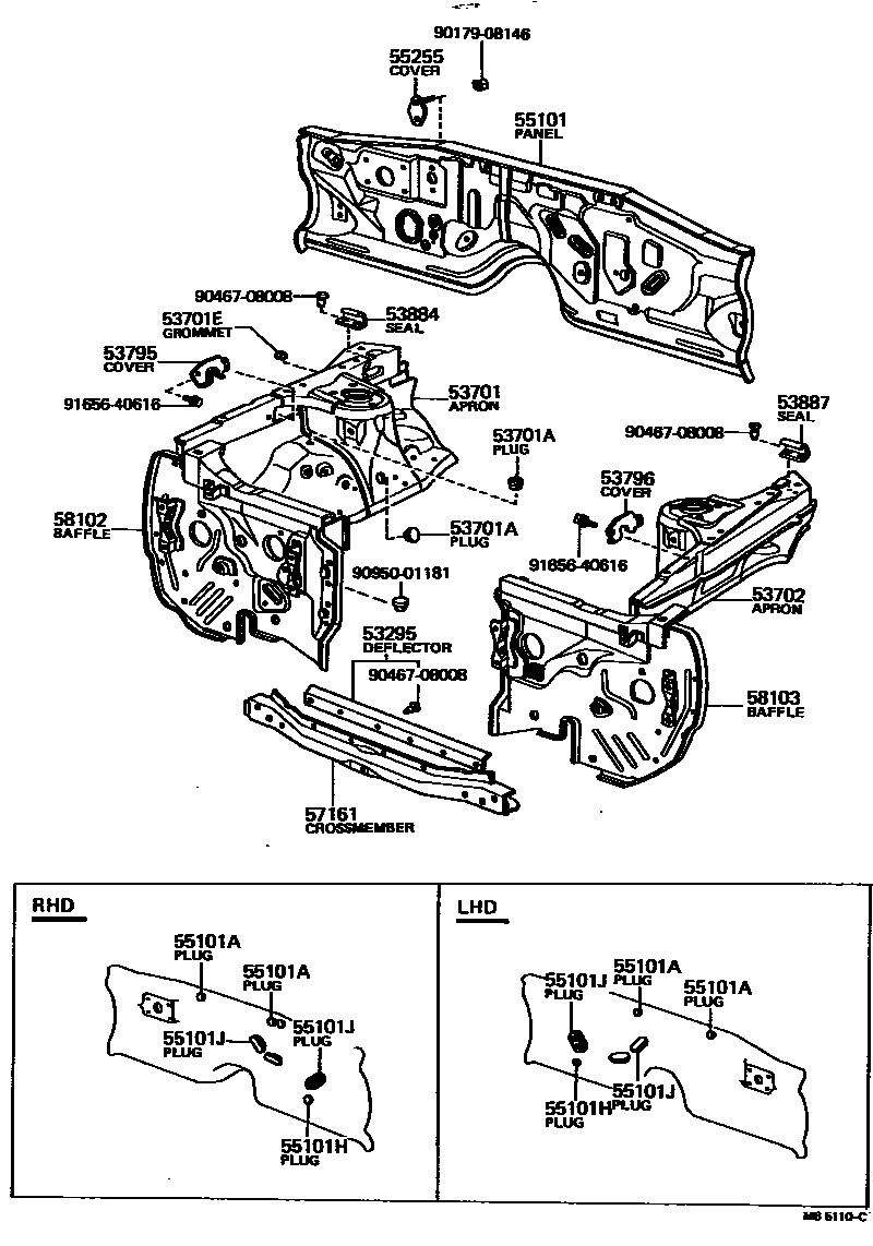 5304 — FRONT FENDER APRON & DASH PANEL