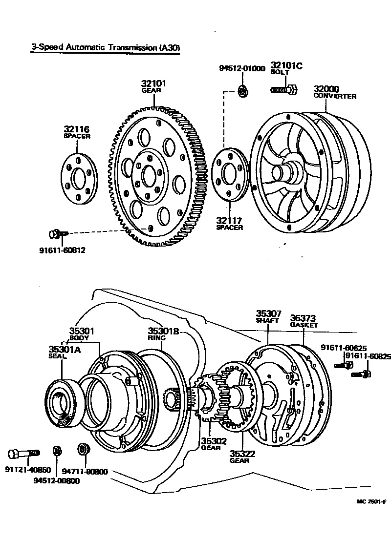 3502 — TORQUE CONVERTER, FRONT OIL PUMP & CHAIN (ATM)