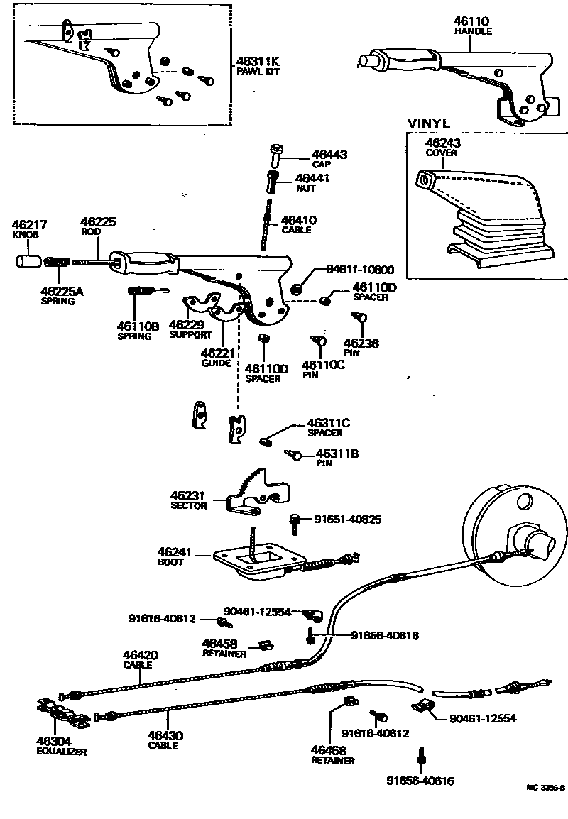 4601 — PARKING BRAKE & CABLE