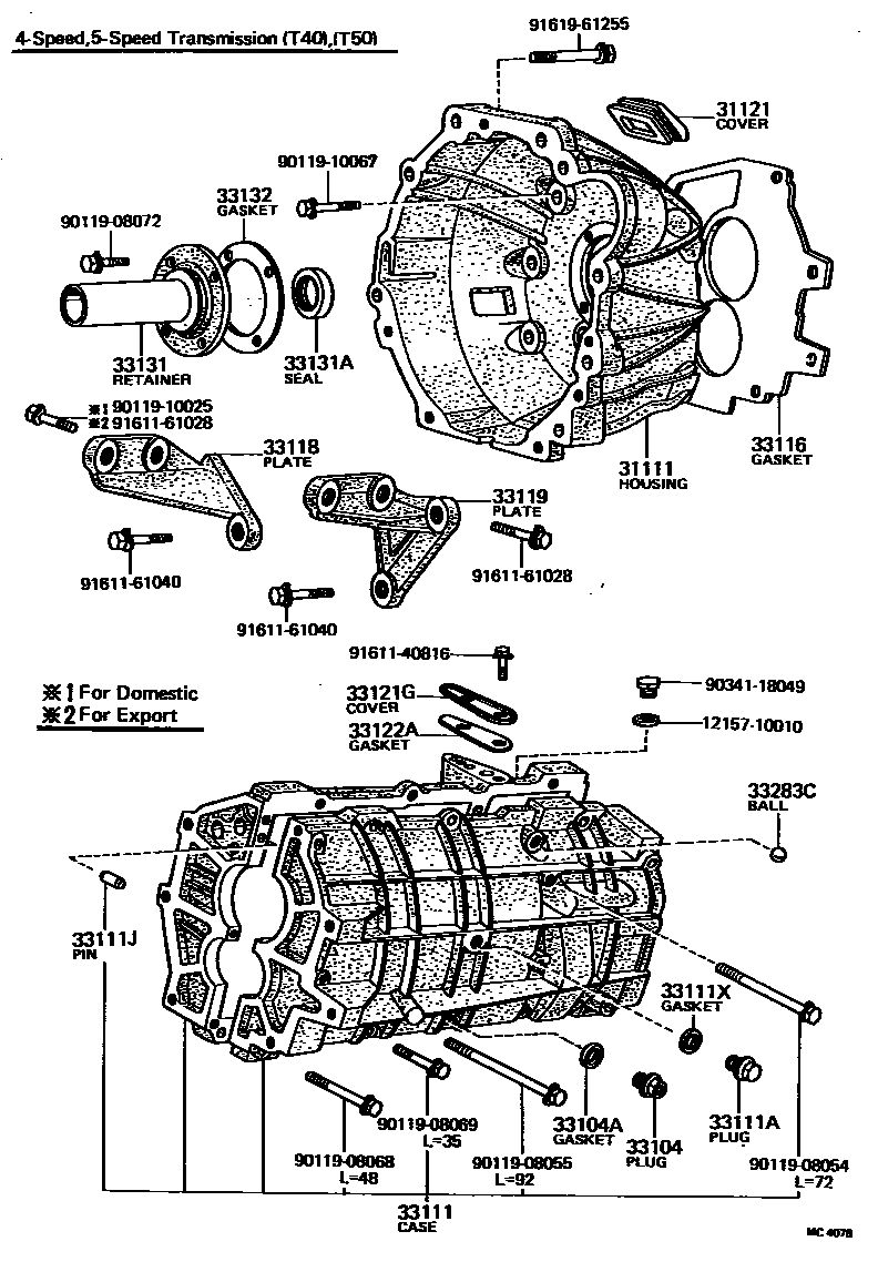 3302 — CLUTCH HOUSING & TRANSMISSION CASE (MTM)