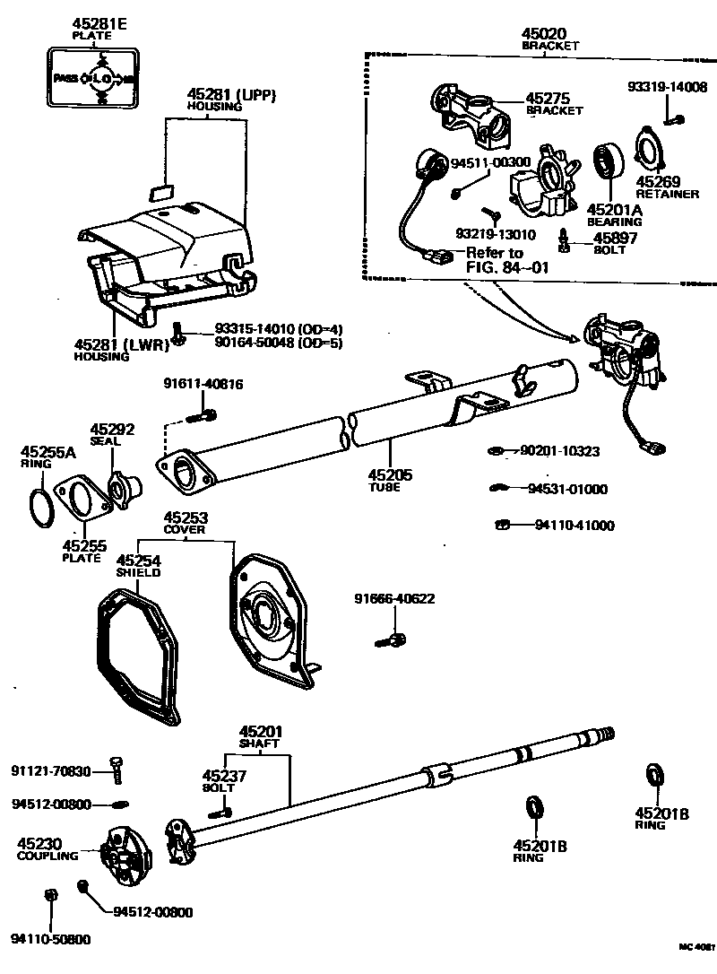 4501 — STEERING COLUMN & SHAFT