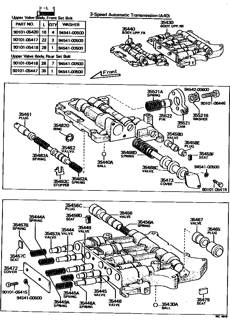 3512 — VALVE BODY & OIL STRAINER (ATM)