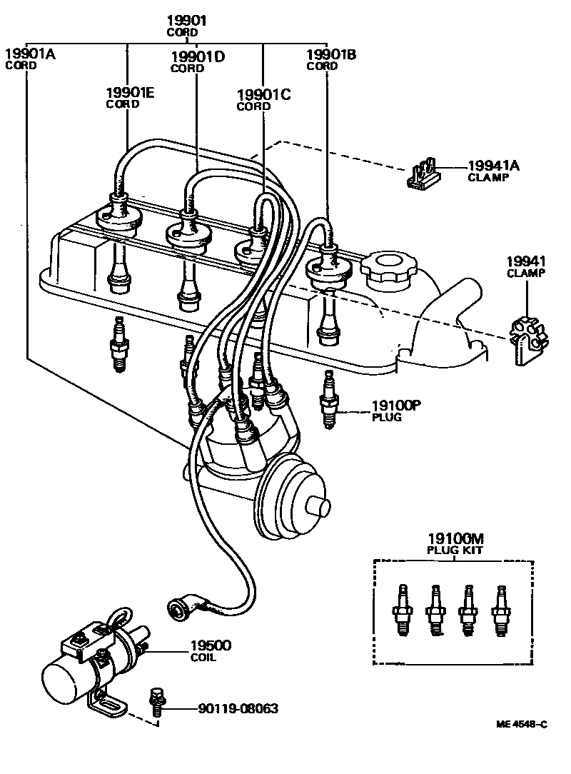 1901 — IGNITION COIL & SPARK PLUG / GLOW PLUG
