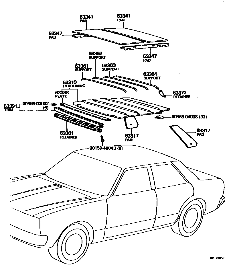 6402 — ROOF HEADLINING & SILENCER PAD