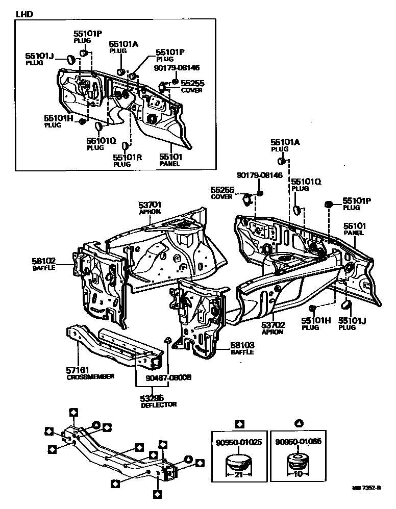 5304 — FRONT FENDER APRON & DASH PANEL