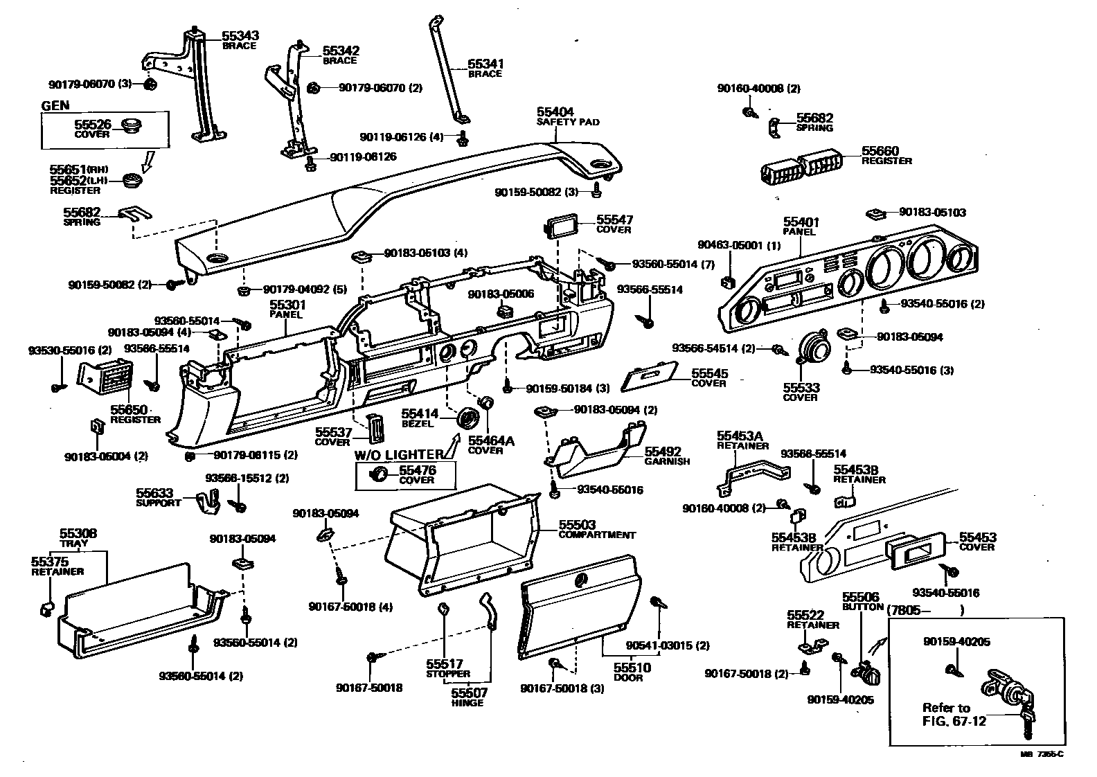 5501 — INSTRUMENT PANEL & GLOVE COMPARTMENT