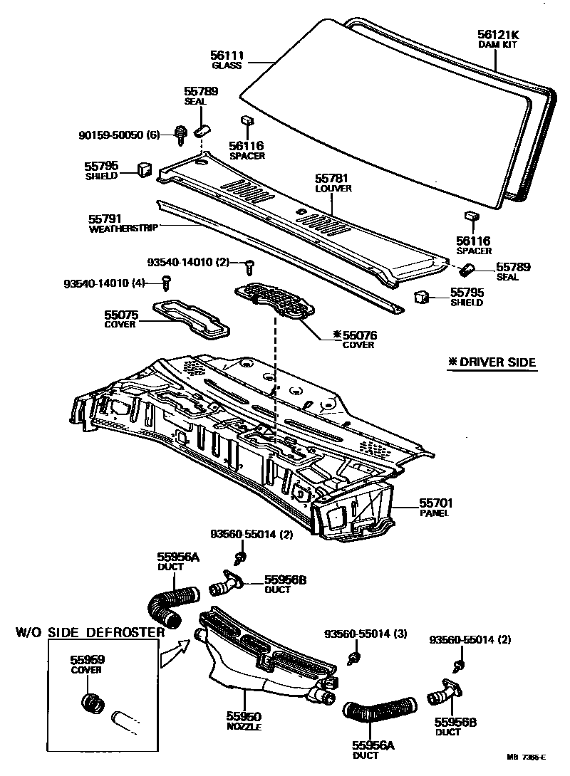 5503 — COWL PANEL & WINDSHIELD GLASS