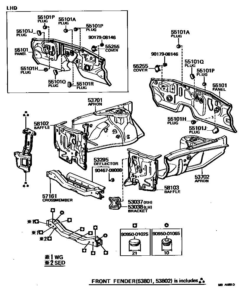5304 — FRONT FENDER APRON & DASH PANEL