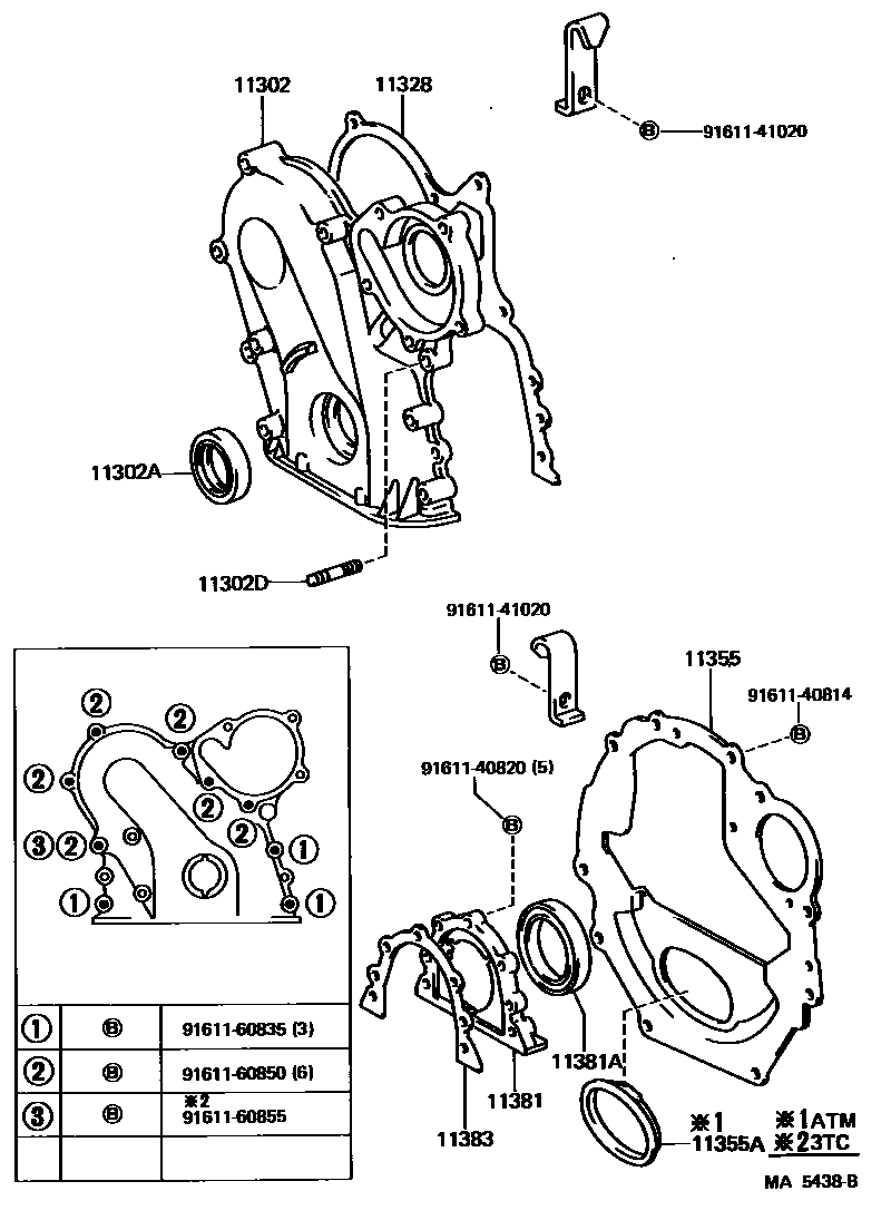 1106 — TIMING GEAR COVER & REAR END PLATE