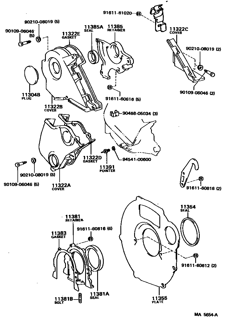 1106 — TIMING GEAR COVER & REAR END PLATE