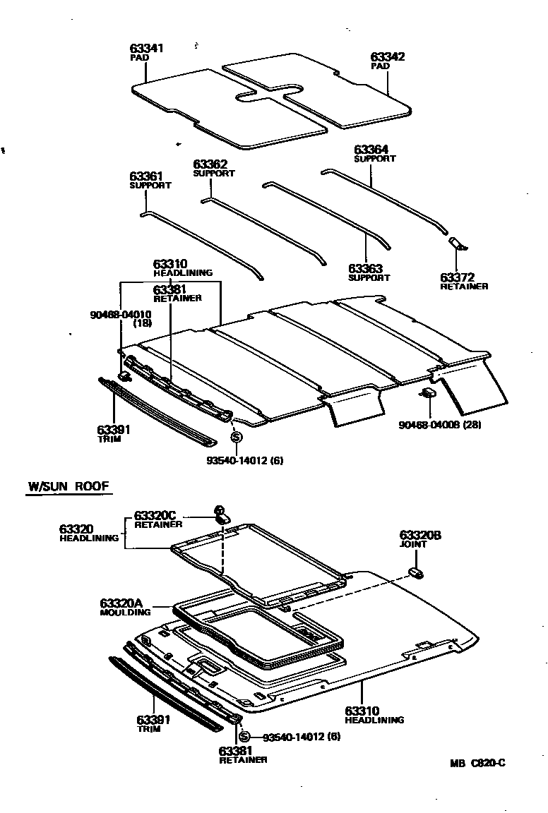 6402 — ROOF HEADLINING & SILENCER PAD