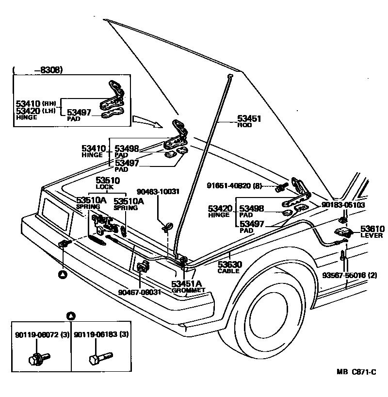 5303 — HOOD LOCK & HINGE