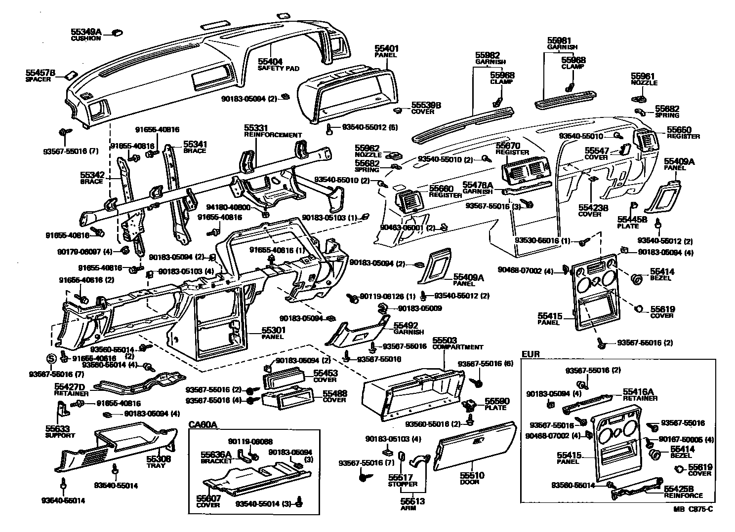 5501 — INSTRUMENT PANEL & GLOVE COMPARTMENT