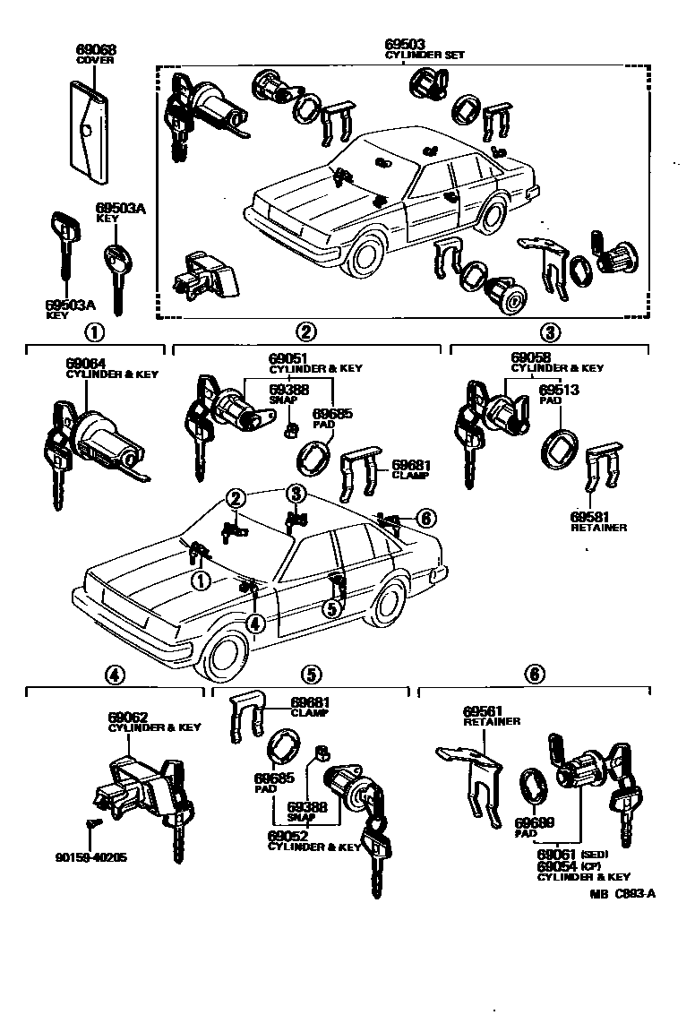 6712 — LOCK CYLINDER SET