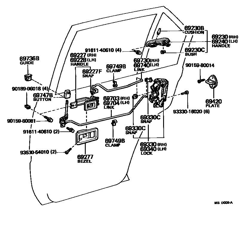 6706 — REAR DOOR LOCK & HANDLE