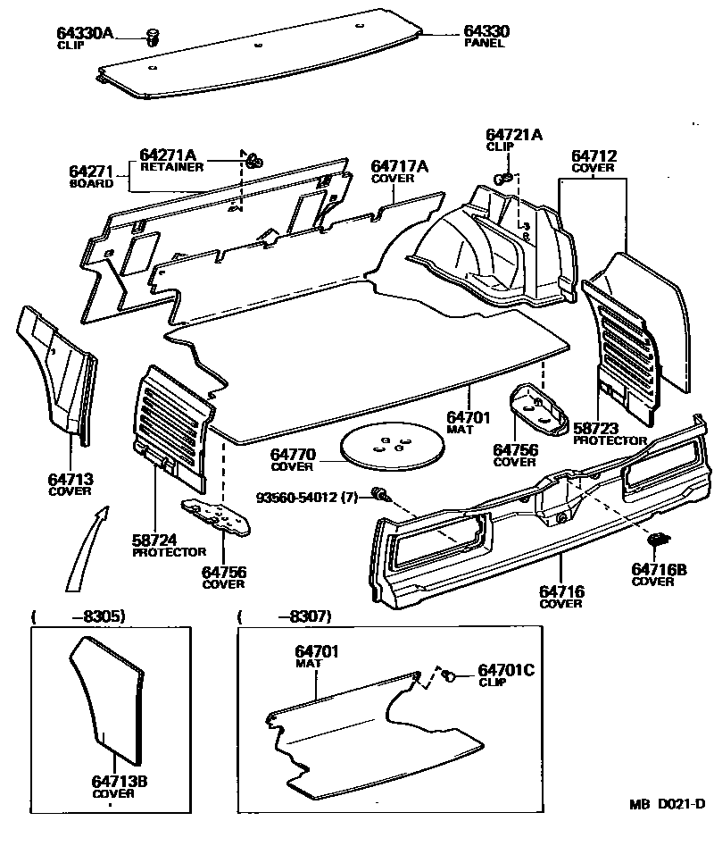 6403 — PACKAGE TRAY PANEL & LUGGAGE COMPARTMENT MAT