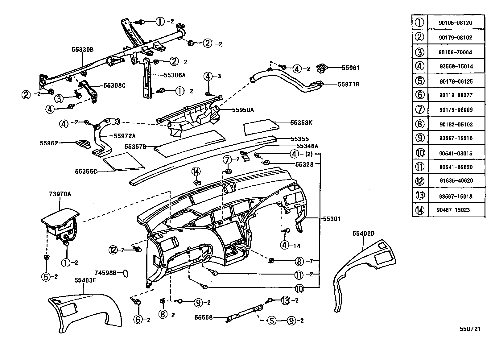 5501 — INSTRUMENT PANEL & GLOVE COMPARTMENT