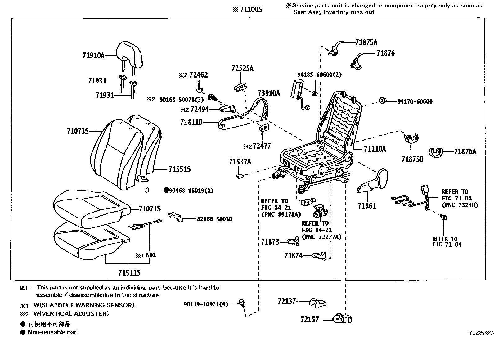 7101 — FRONT SEAT & SEAT TRACK