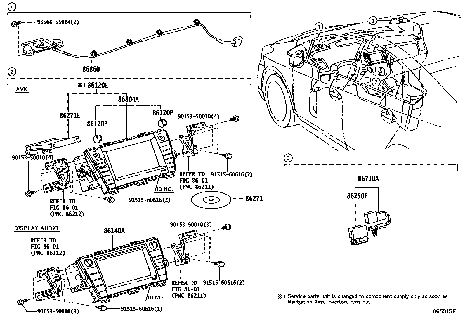 8603 — NAVIGATION & FRONT MONITOR DISPLAY