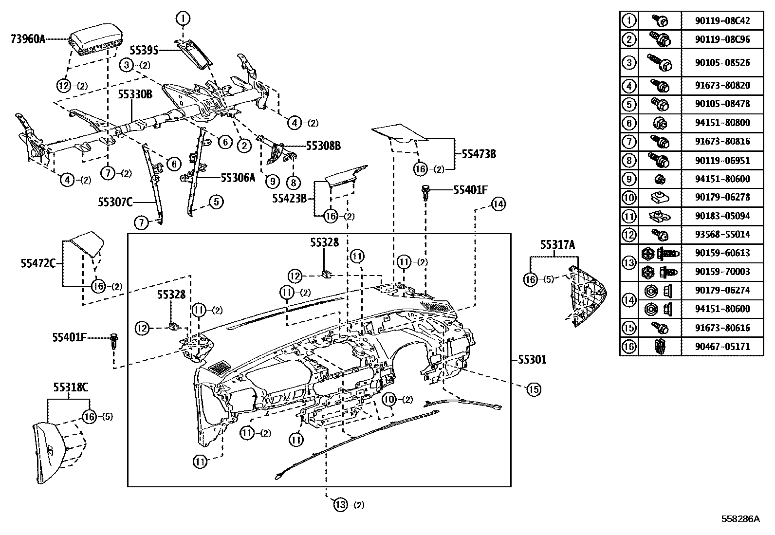 5501 — INSTRUMENT PANEL & GLOVE COMPARTMENT