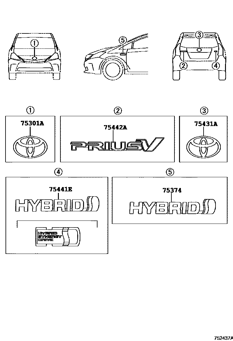 7501 — EMBLEM & NAME PLATE (EXTERIOR & INTERIOR)