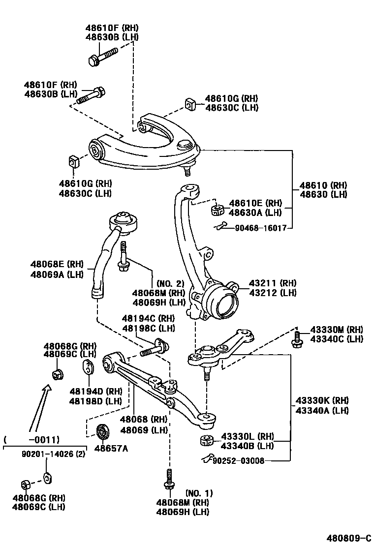 4802 — FRONT AXLE ARM & STEERING KNUCKLE