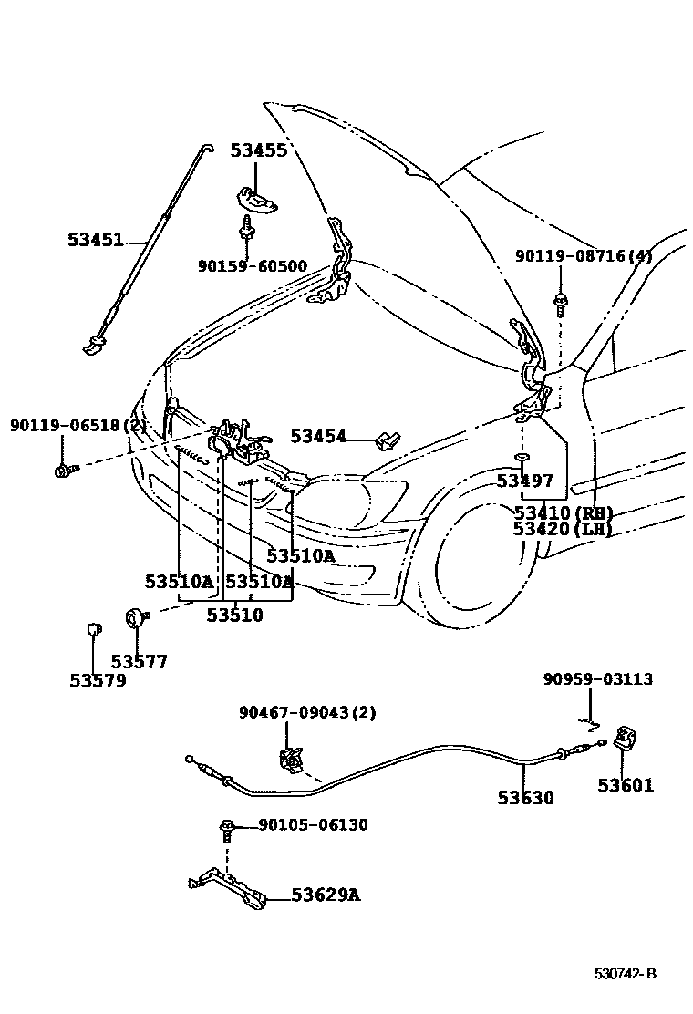 5303 — HOOD LOCK & HINGE