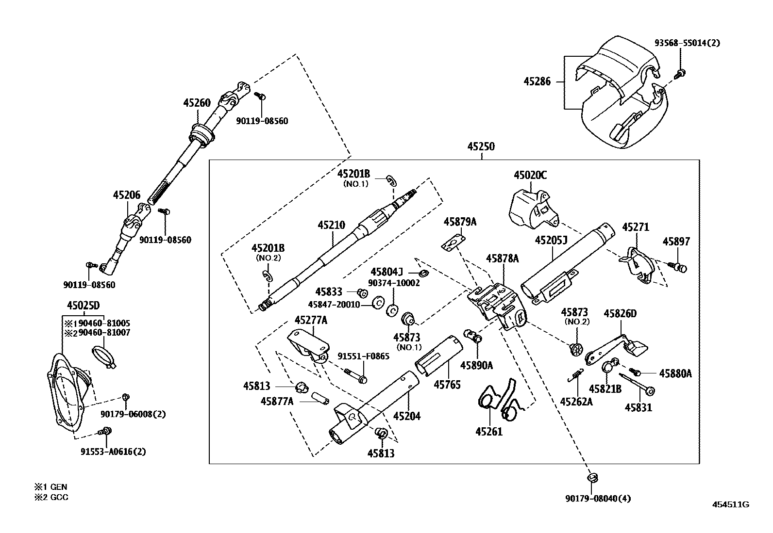 4501 — STEERING COLUMN & SHAFT